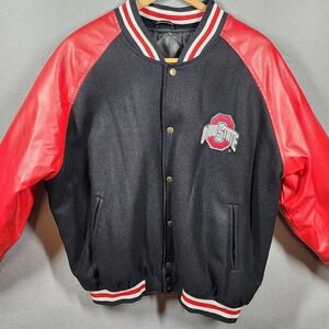 Vintage Ohio State Letterman Varsity Jacket Mens Large NCAA Bomber Buckeyes